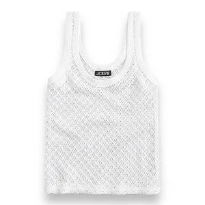 J. Crew White Mesh Tank Top